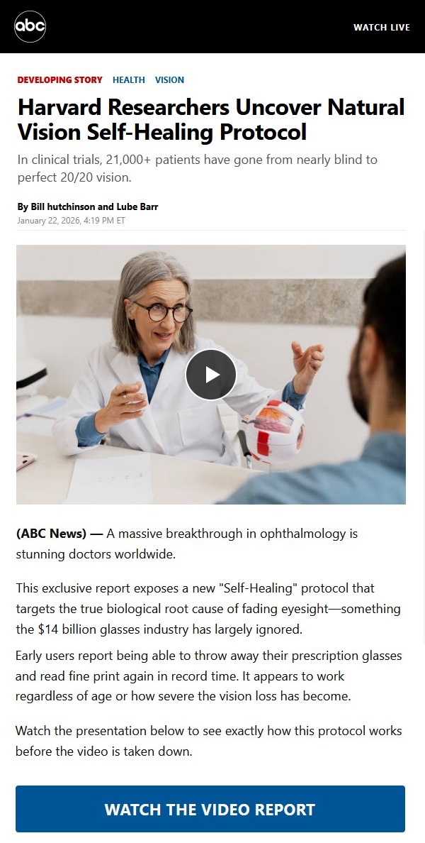 Harvard Researchers Uncover Natural Vision Self-Healing Protocol - ABC News